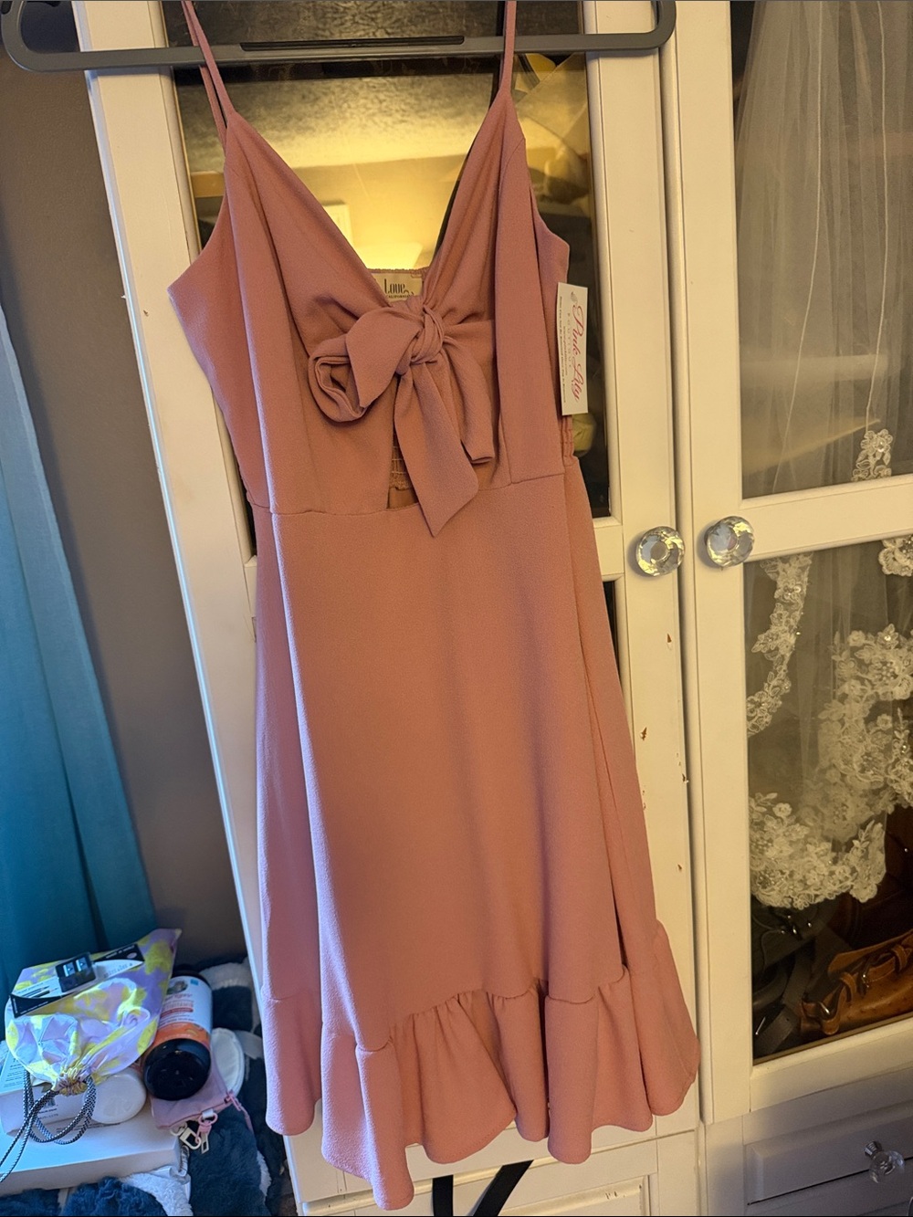 Pink lily believed in your heart dress Small